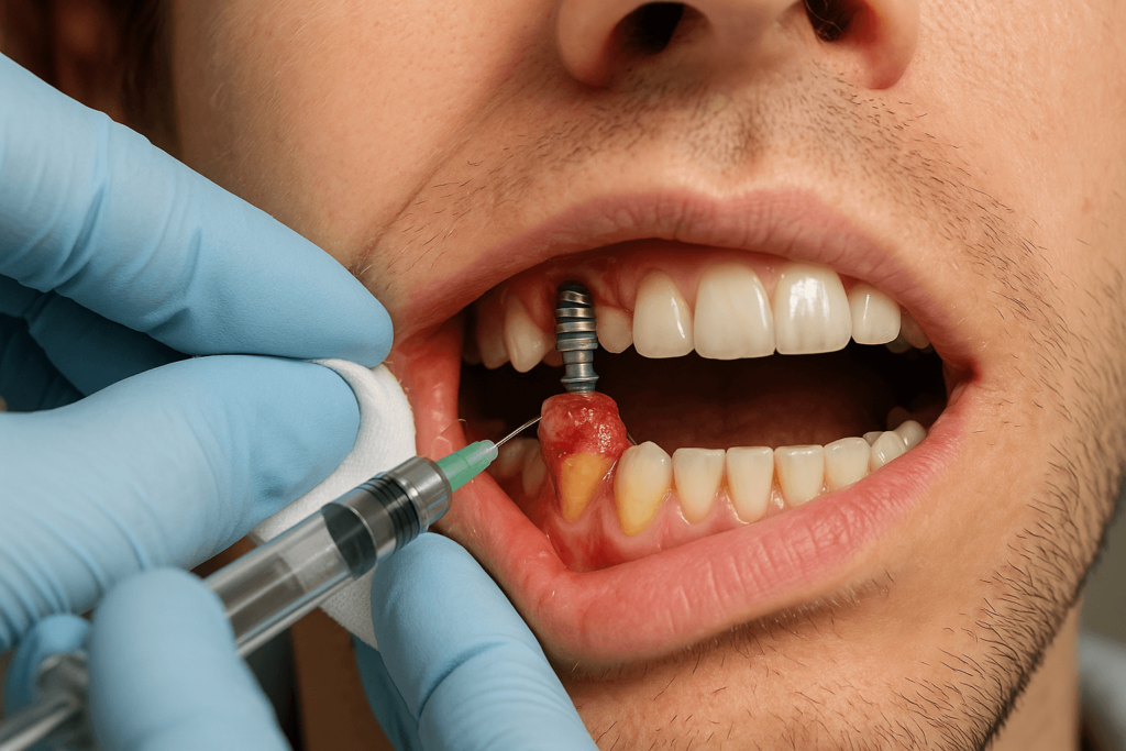 how to treat infection around dental implant
